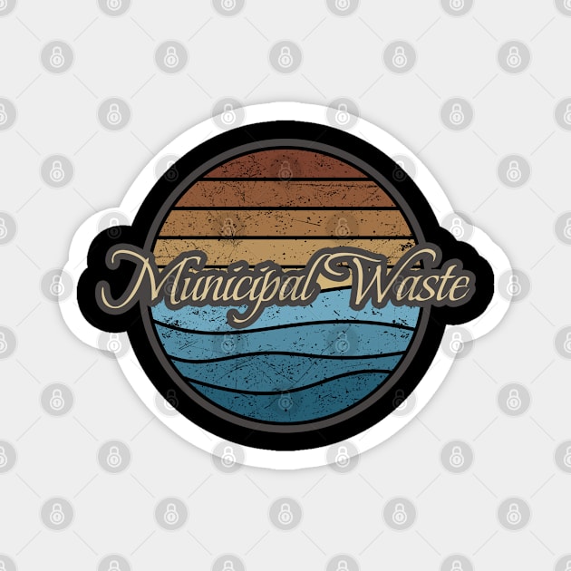 Municipal Waste Retro Waves Magnet by North Tight Rope