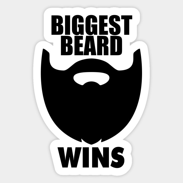 Biggest Beard Wins Beard Sticker Teepublic