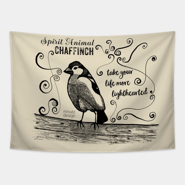 Spirit animal - Chaffinch black Tapestry by mnutz