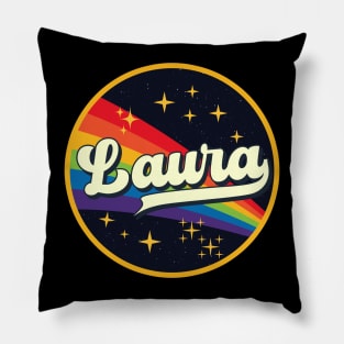 Laura // Rainbow In Space Vintage Style Pillow