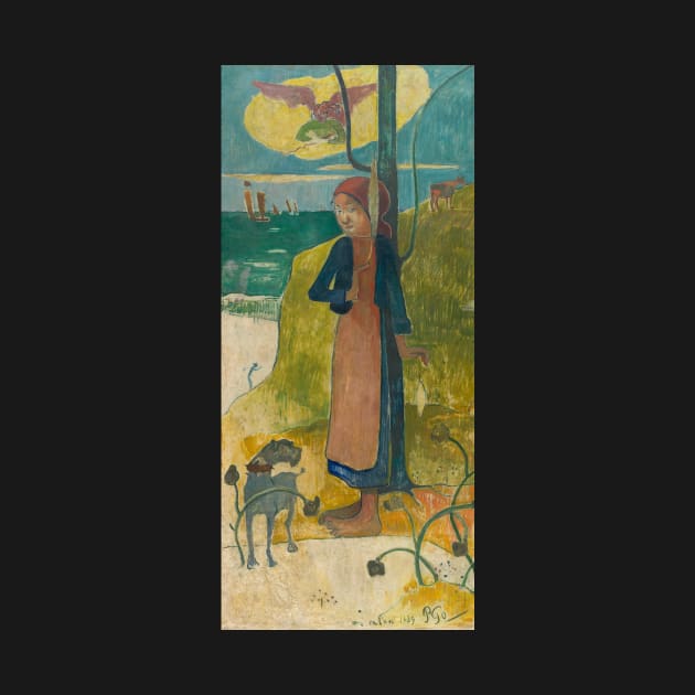 Breton Girl Spinning by Paul Gauguin by Classic Art Stall