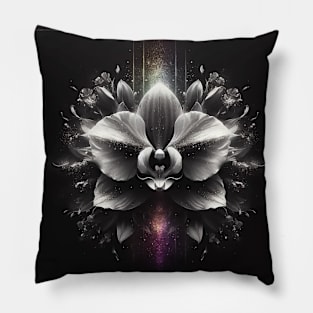 Monochromatic Ghost Orchid Within Rainbow Colors Pillow