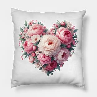 Heart Shaped Flowers Pillow