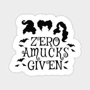 Zero Amucks Given Halloween Witches Magnet