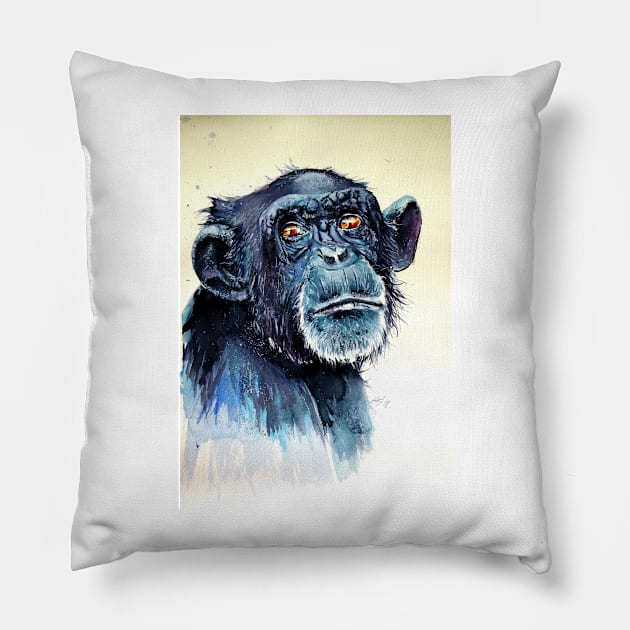 Chimpanzee Pillow by kovacsannabrigi