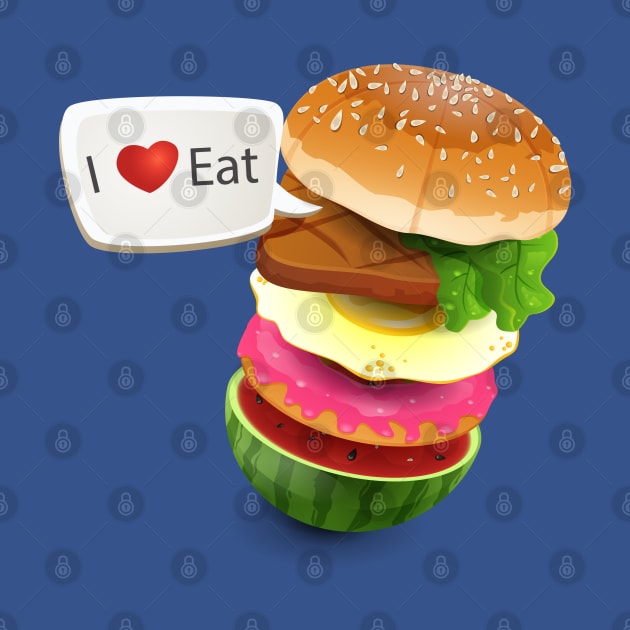 food burger love eat by Mako Design 