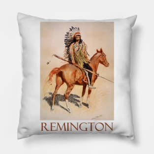 A Sioux Chief by Frederic Remington Pillow