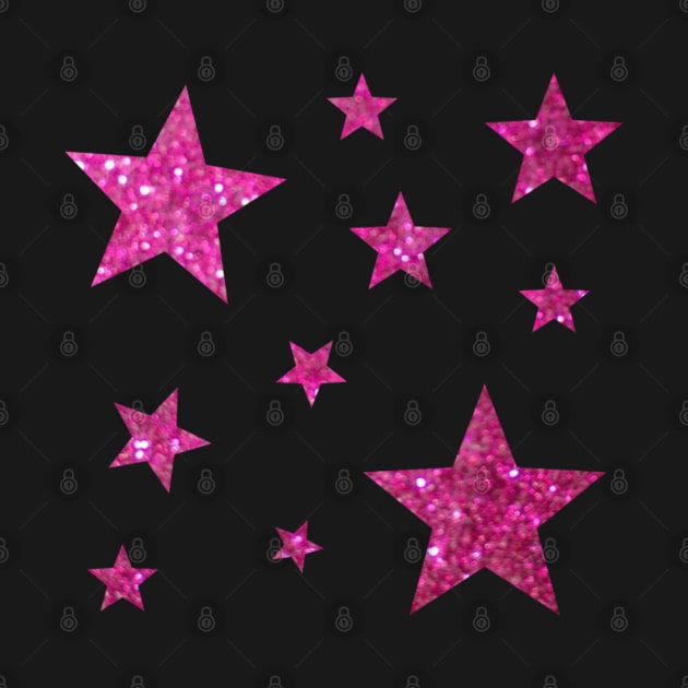 Hot Pink Faux Glitter Stars by Felicity-K