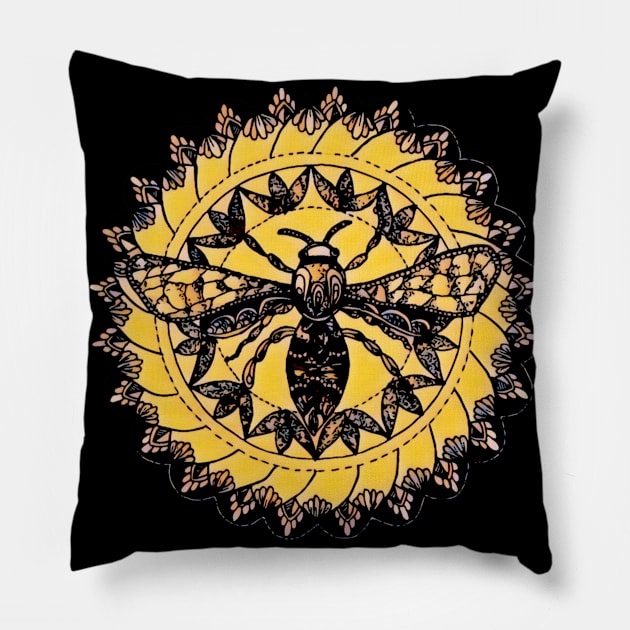 Gothic Moth Dark Black Magic Abstract Mandala Art Pillow by BrightShadow