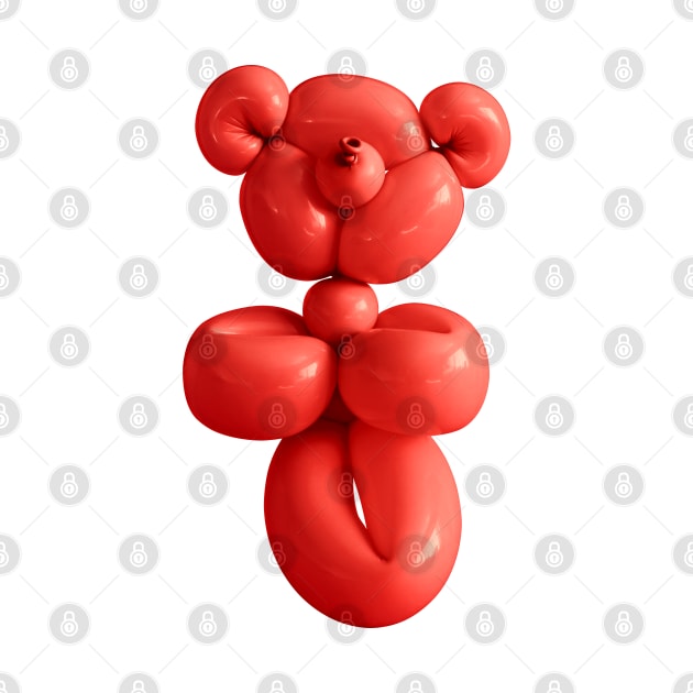 Teddy bear balloon in red by CACreative