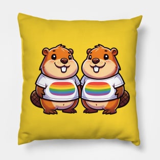 LGBT Beaver Pillow