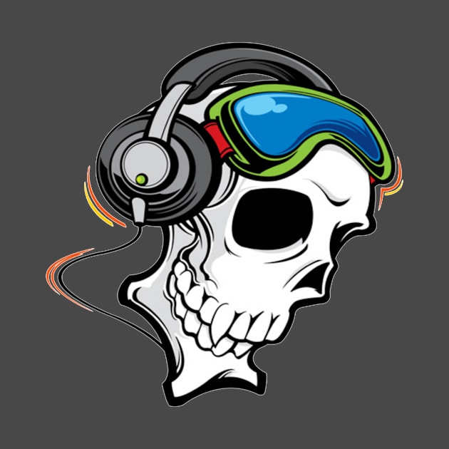 Skull with headphones by amramna