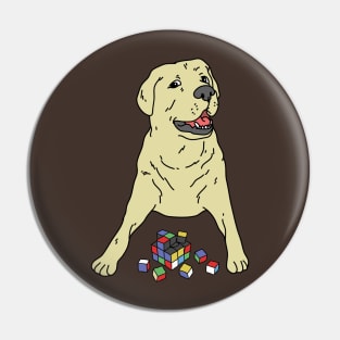 Labrador Playing Rubik's Cube Pin