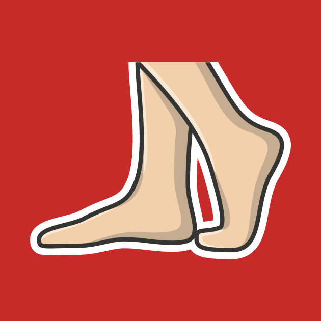 Human Feet Sticker vector illustration. People fashion icon concept. Human foot for medical health care sticker vector design with shadow. by AlviStudio