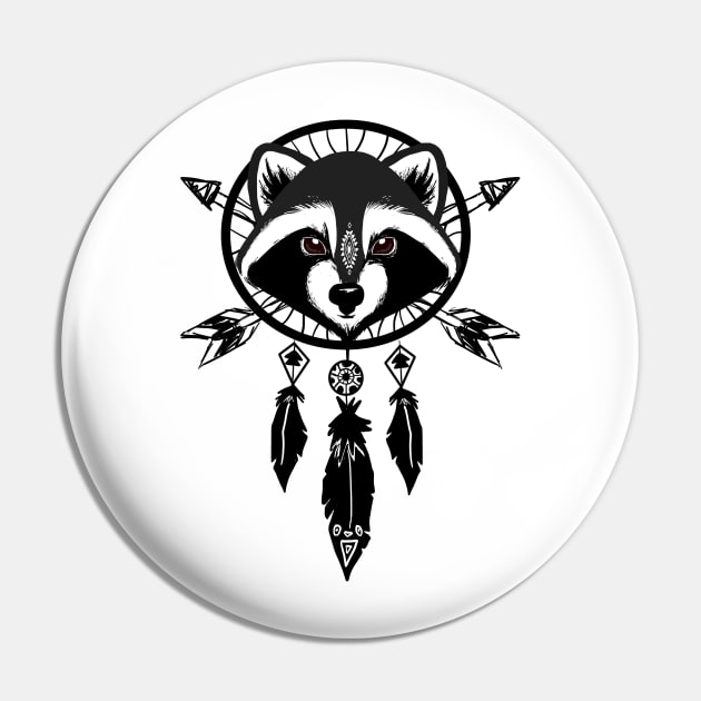 Raccoon Catcher Pin by lunaticpark