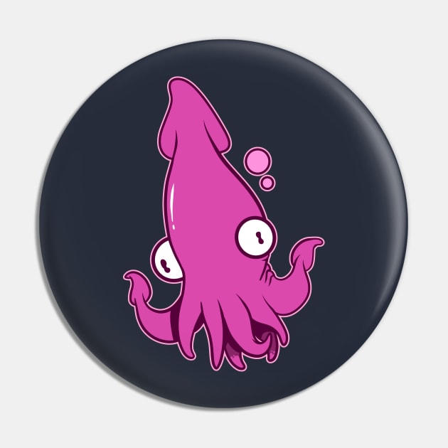 Pink Squid Pin by Noiscin