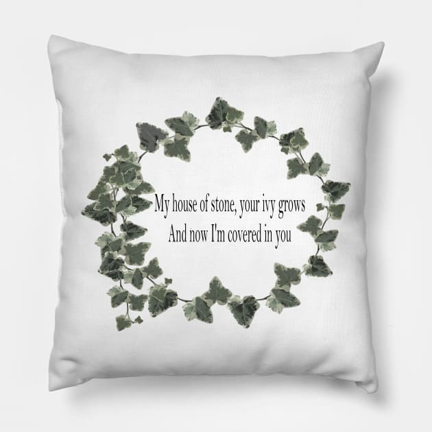 Ivy Taylor Swift Evermore Lyrics Pillow by anrockhi