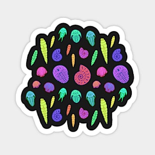 Paleozoic Fossil Pattern: Neon Magnet