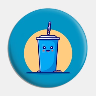 Cute Drink Cup Cartoon Vector Icon Illustration Pin