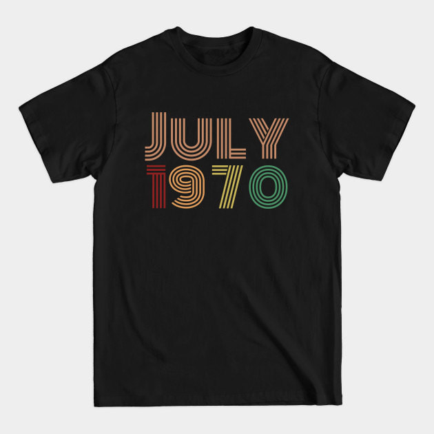 Disover Born in July 1970, Happy 50th Birthday, Happy fifties Birthday. - July 1970 Birthday - T-Shirt