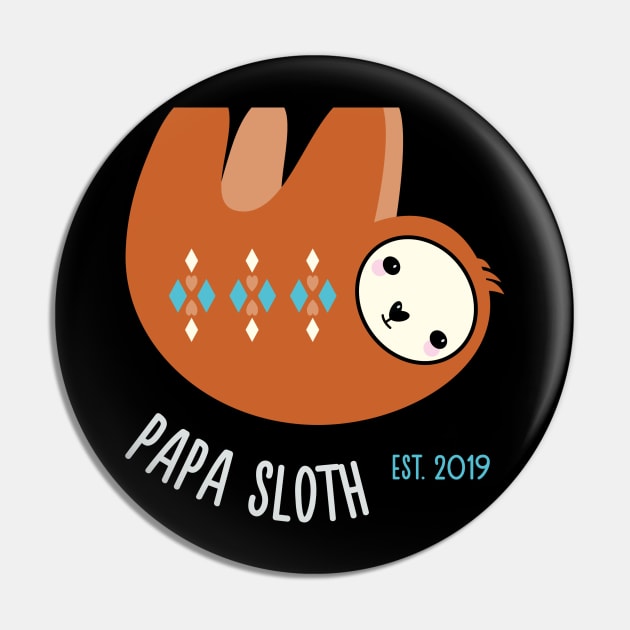 Papa Sloth Pin by Mint Cloud Art Studio