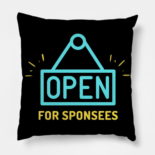 Open For Sponsees Alcoholic Recovery Pillow by RecoveryTees