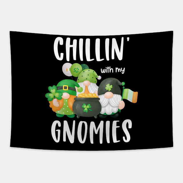 Chillin' With My Gnomies Patrick's Day Tapestry by NatalitaJK