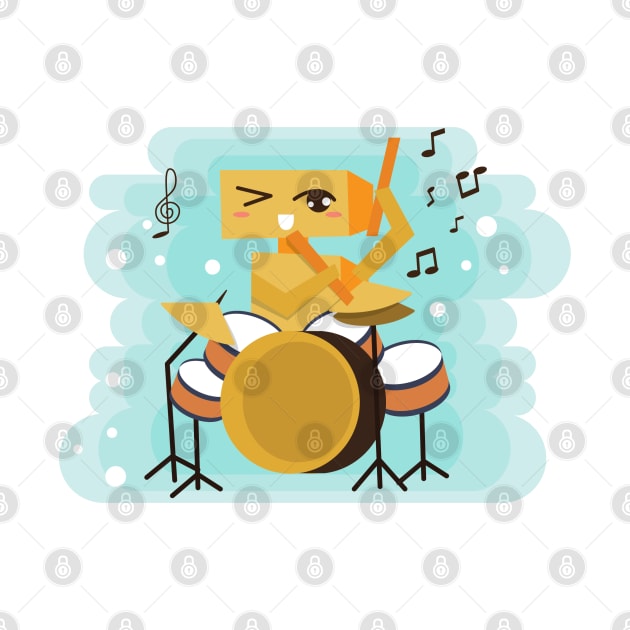 drum instrument cute cartoon by Quenini