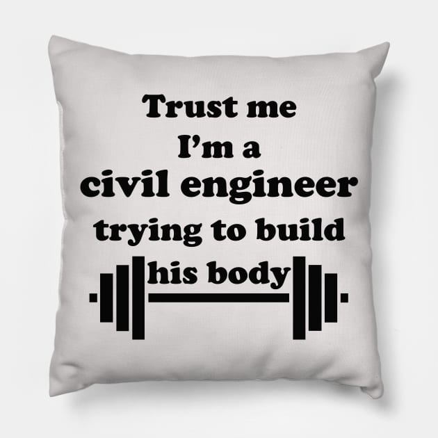 engineer body builder Pillow by martian