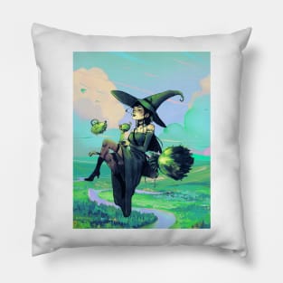 Green Field Witch Pillow