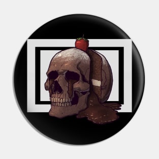 Chocolate Lava Cake Skull Pin