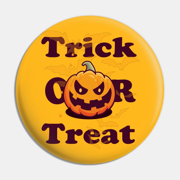 Funny Halloween Gift Trick or treat with scary pumpkin face for men and women Pin by NaniMc