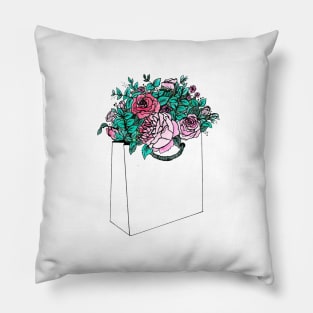 Flower Shopping Bag Pillow