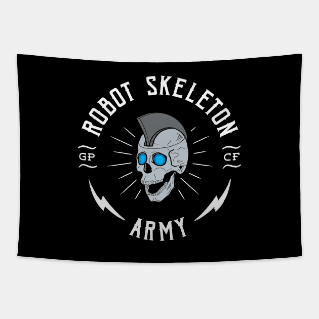 Robot Skeleton Army Tapestry by thedustyshelves