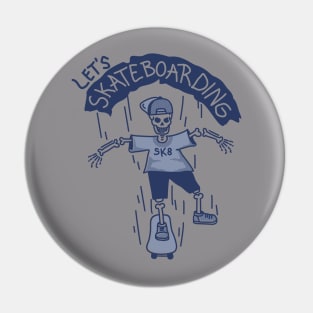 skateboard skeleton III Pin