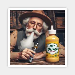 Old Guy Vaping with mustard flavor Magnet