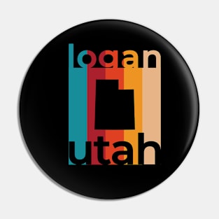 Logan Utah Retro Pin