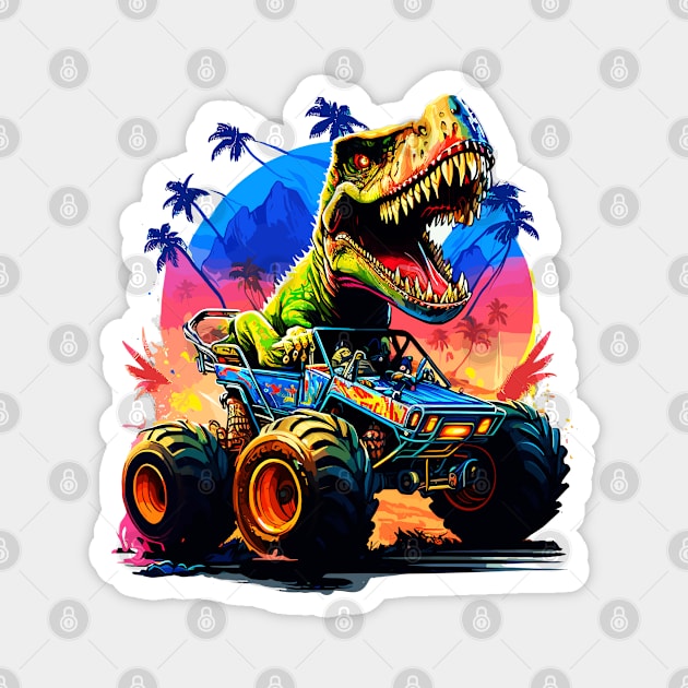 T-Rex Truck, Monster Truck - 3 Magnet by Megadorim