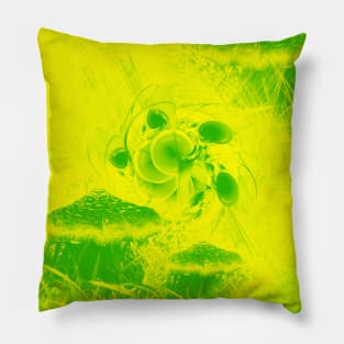 Radioactive mushroom landscape Pillow