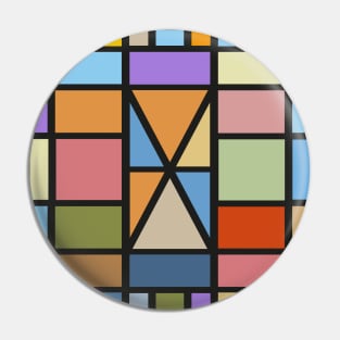 Stained Glass Mosaic Geometrical Pattern Pin