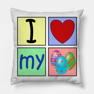 I Heart Easter Eggs Pillow