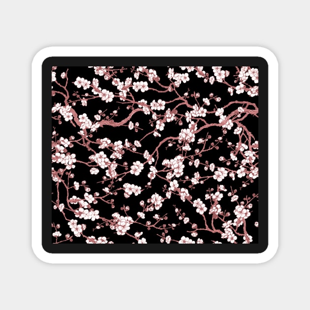 Sakura (Black and pink) Magnet by BessoChicca