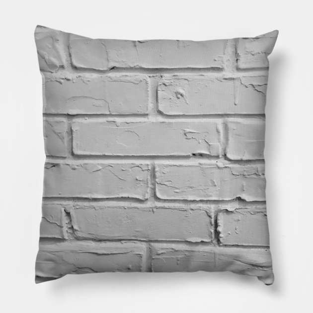 White brick wall Pillow by BlackWhiteBeige