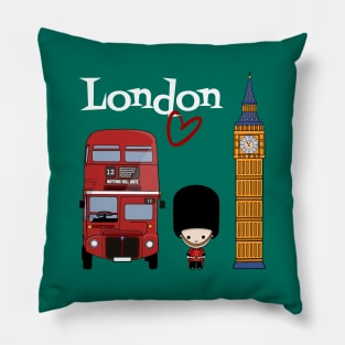 London Royal Guard, Double-Decker Bus and the Big Ben Pillow