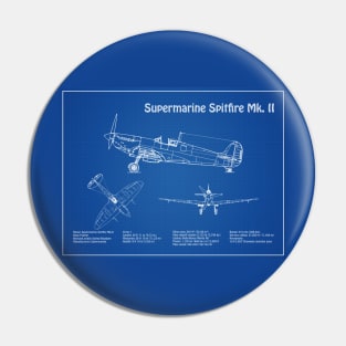 Supermarine Spitfire Mk. II - Airplane Blueprint - AD Pin