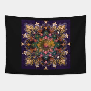 Persian Mandala Purple Tapestry