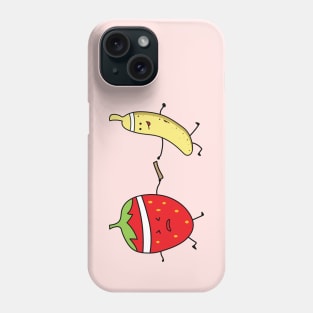 funny banana and strawberry run a marathon Phone Case