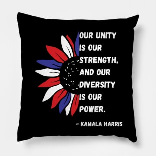 Kamala Harris Quote VP Debate Diversity Is Our Power Flower Pillow