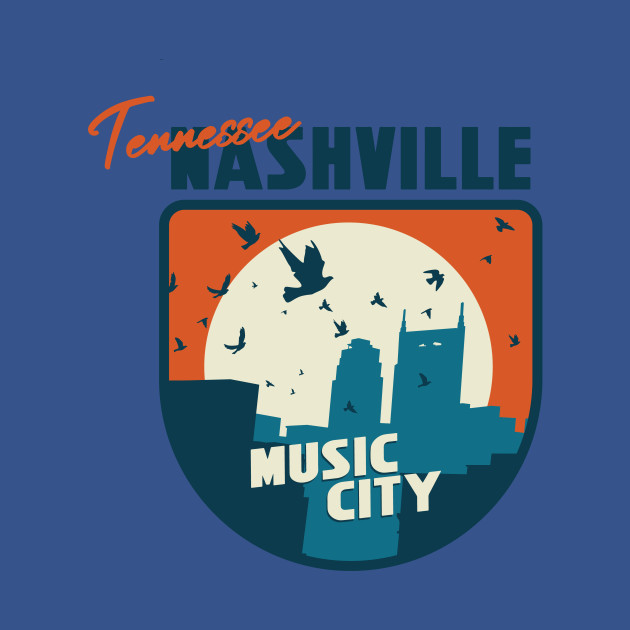 Disover Nashville Tennessee City Sunset Retro Vintage Design - Nashville Tennessee - T-Shirt