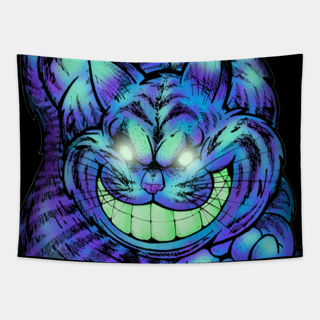 We re All Mad Here Cheshire Cat Tapestry TeePublic